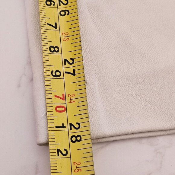 7 For All Mankind Elastic Waist Faux Leather Pants Pockets Cream Women Size XL - Picture 10 of 16